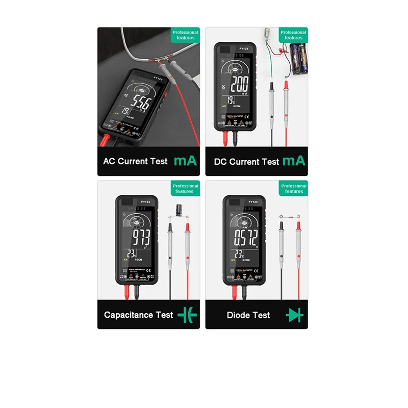 

Умный анти-сгорающий мультиметр, цифровой ампервольтметр переменного/постоянного тока, емкость, Автоматический диапазон, Омметр, Бесконтактный индикатор напряжения, тестер