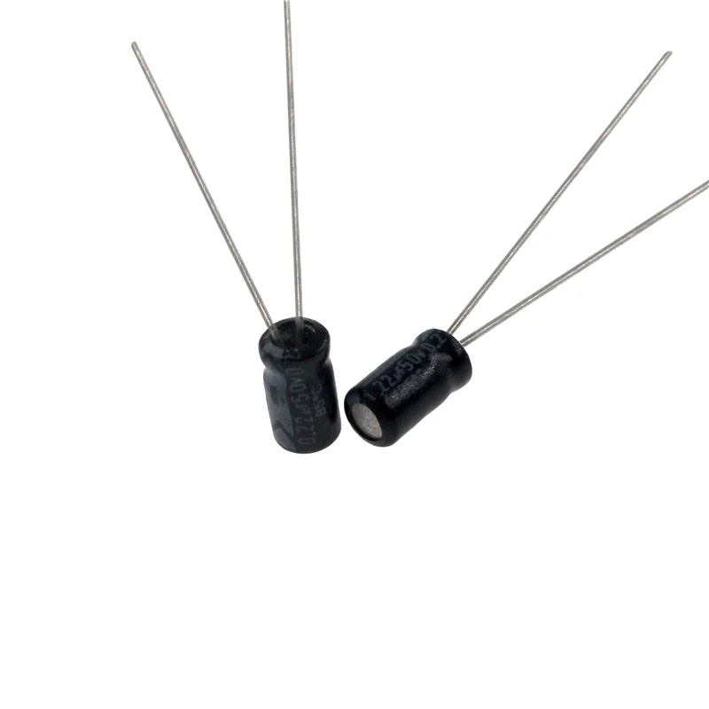 

50pcs 0.22uF 50V 0.22MFD 50Volt 4*7mm 220nF Aluminum Electrolytic Capacitor Radial 0.22mf50v 0.22uf50v 50v0.22mf 50v0.22uf