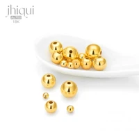 au750 real 18k goldplatinumrose gold round beads for diy bracelet necklace making fine jewelry
