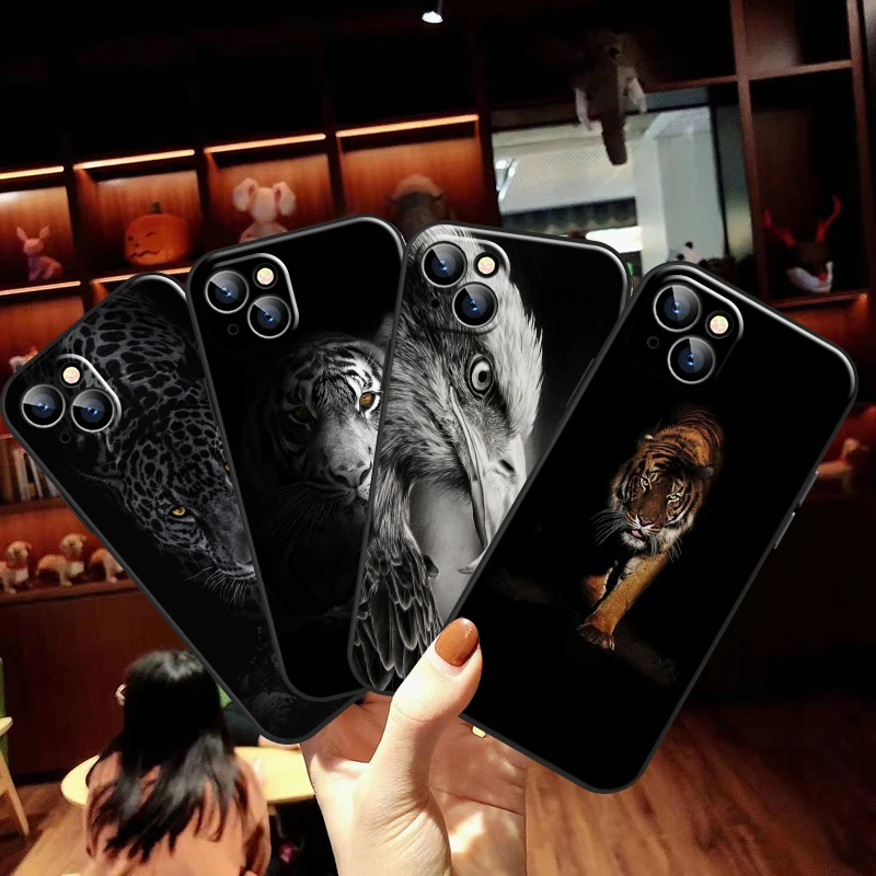 

Tiger Lion Eagle Dog Cat Wolf For Apple iPhone 13 12 11 Pro Max 13 12 Mini X XR XS Max SE 5 6 6S 7 8 Plus Phone Case Coque Soft