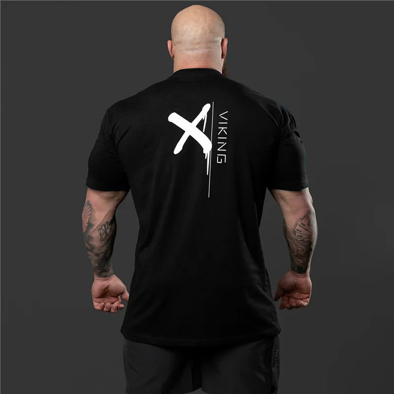 

2022 New Brand Men Loose Oversized Fitness T Shirt Fashion 3XL Tshirt Summer Gym Short Sleeve Cotton Muscle Casual Top Clothing