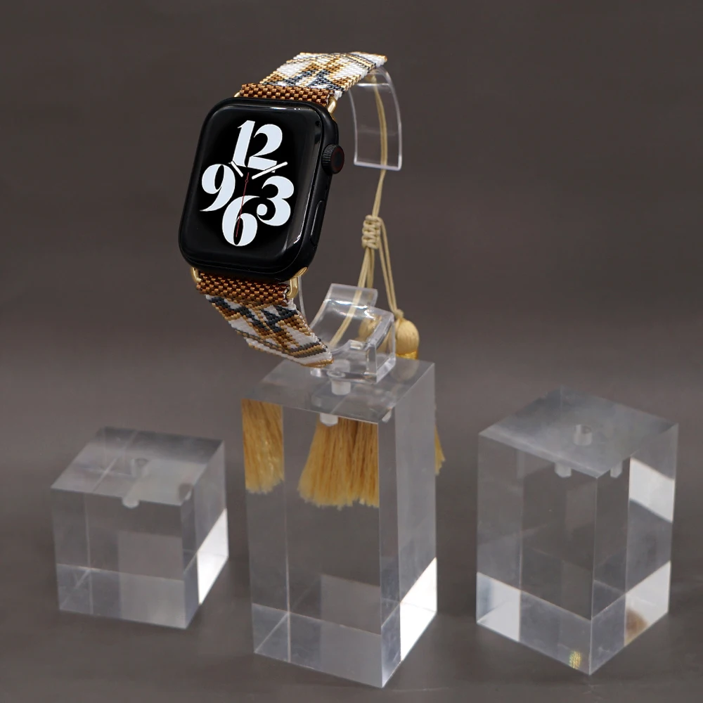 Miyuki Handmade Adjustable Compatible Apple Watch Band 38mm 40mm 41mm 42mm Series SE Ultra 8/7/6/5/4/3 Strap for iWatch to Women