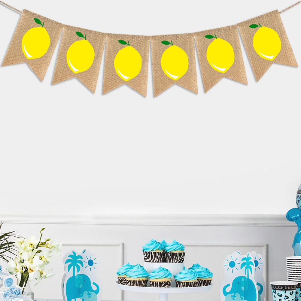 Внутреннее/наружное украшение гирлянда с флагом баннер из мешковины рисунком