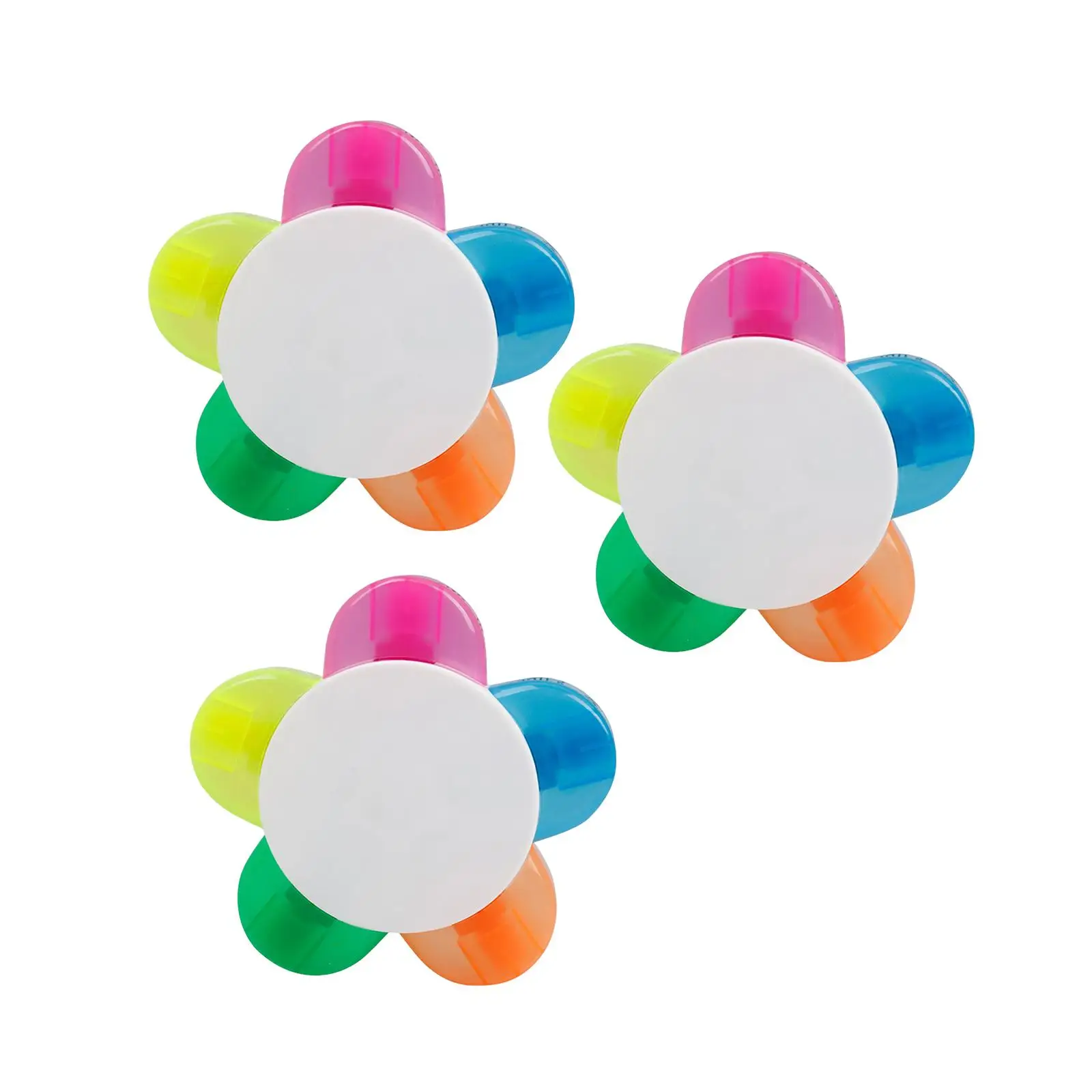 3x Flower Shape Highlighter Pen Set Drawing Writing brush Tips Color Marker 5 in 1 Fluorescent Pens Highlighters Stationery