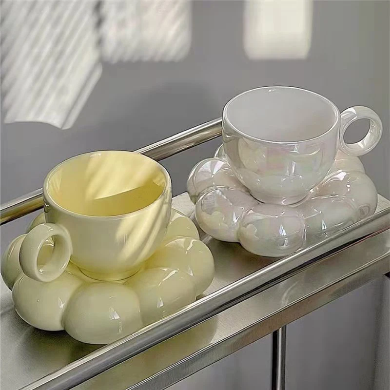 

Креативная керамическая кофейная кружка и блюдце в комплекте, милая кофейная чашка с ручкой и подносом, питьевая чашка, домашняя и офисная Высококачественная чашка для воды