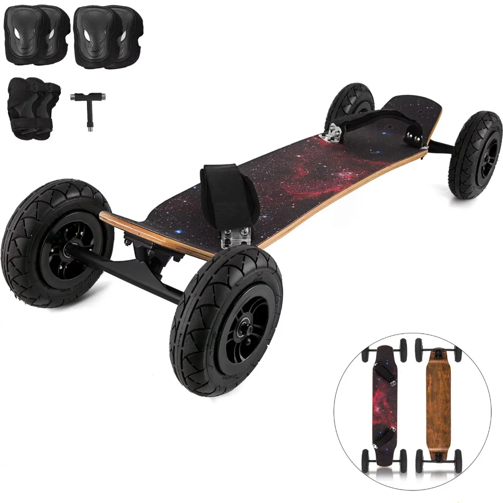 Skateboard 37''L, Longboard with 95A Shock Absorber,8 Layer Maple Deck Offroad Skateboard for Kids Teens Beginners Pros