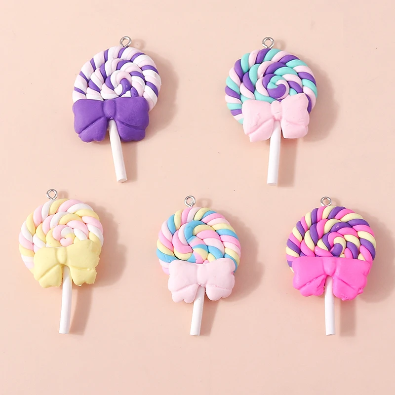 Купи 10pcs Sweet Girls Kawaii Cartoon Resin Candy Color Lollipop Charms Pendants for Earring Bracelet DIY Jewelry Making Supply за 139 рублей в магазине AliExpress