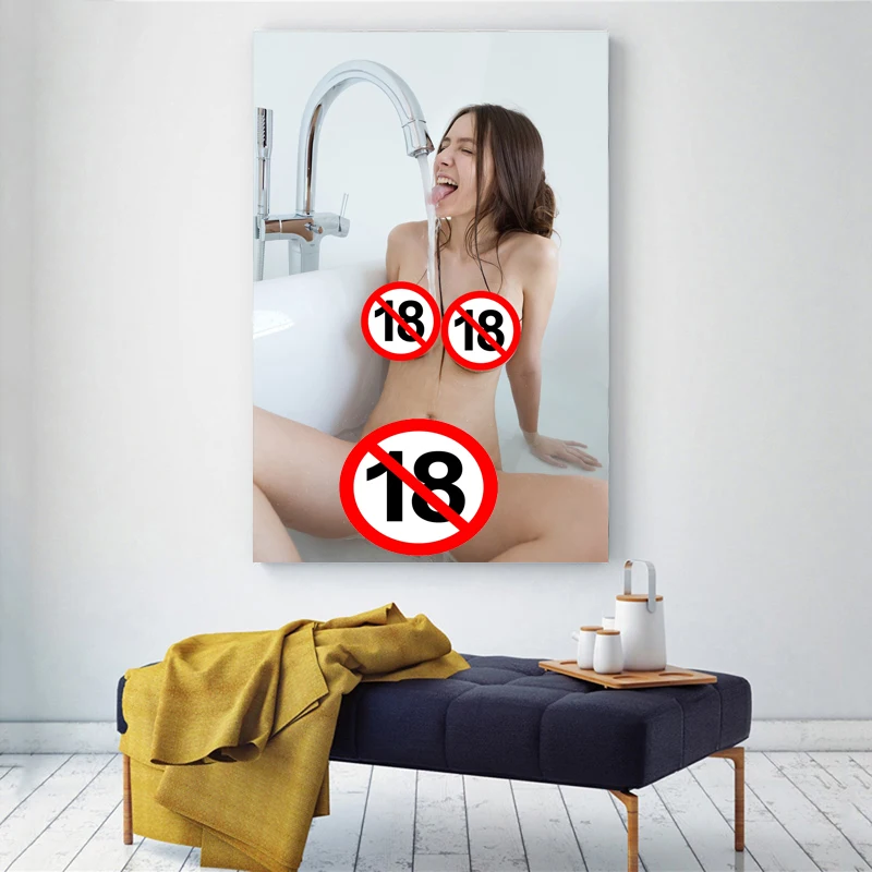 Nudes девушка Веселая с водой Сексуальная эротическая модель Aldult порно постеры и