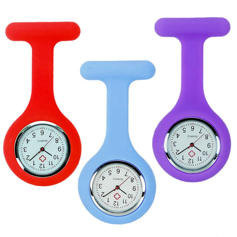 5pcs Silicone Nurse Watch High Quality Solid Pocket Watch Pin Pocket Watch Hanging Watch Brooch Decor Quartz Часы