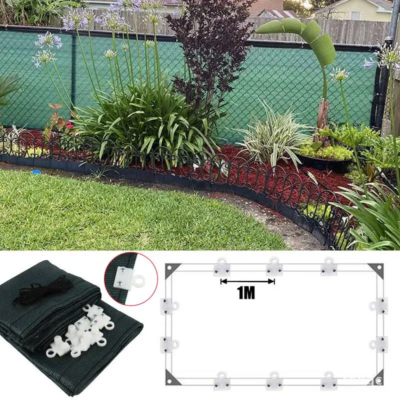 

HDPE Sunshade Net Nylon Fastener Balcony Privacy Fence Screen Greenhouse Plant Sun Cover Shade Clip With Adjustable Buckle