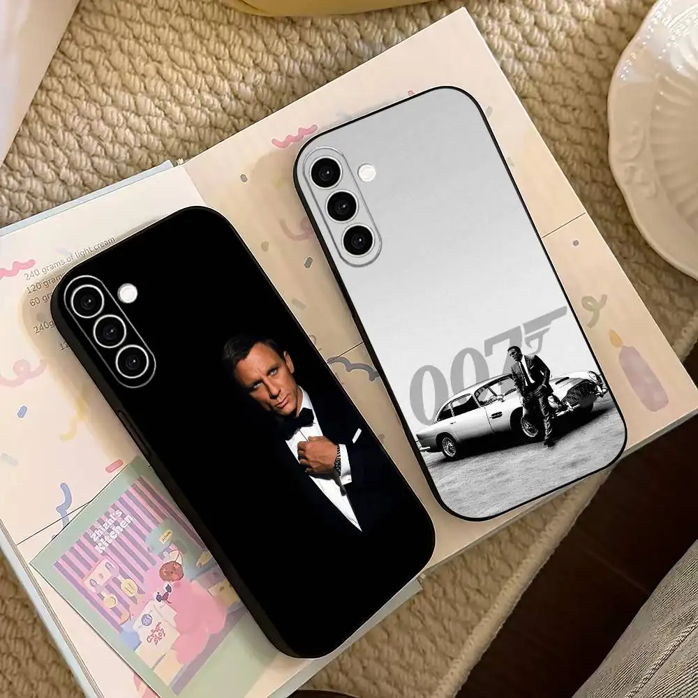 Фото Чехол для телефона 007 J-James Bond для Samsung Galaxy A73, A72, A71, A70, A53, A52, A51, другие модели, мягкий черный чехол №1