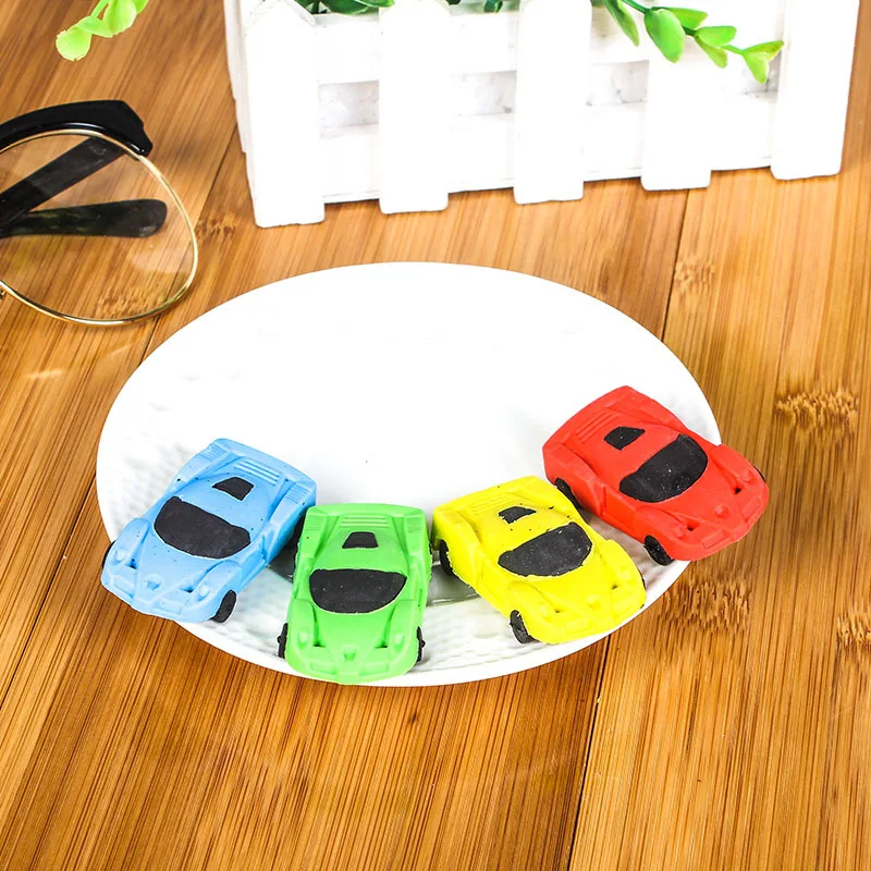 20 Pcs Car Rubber Cartoon Toy Eraser Primary Creative School Supplies Korea Styling Stationery