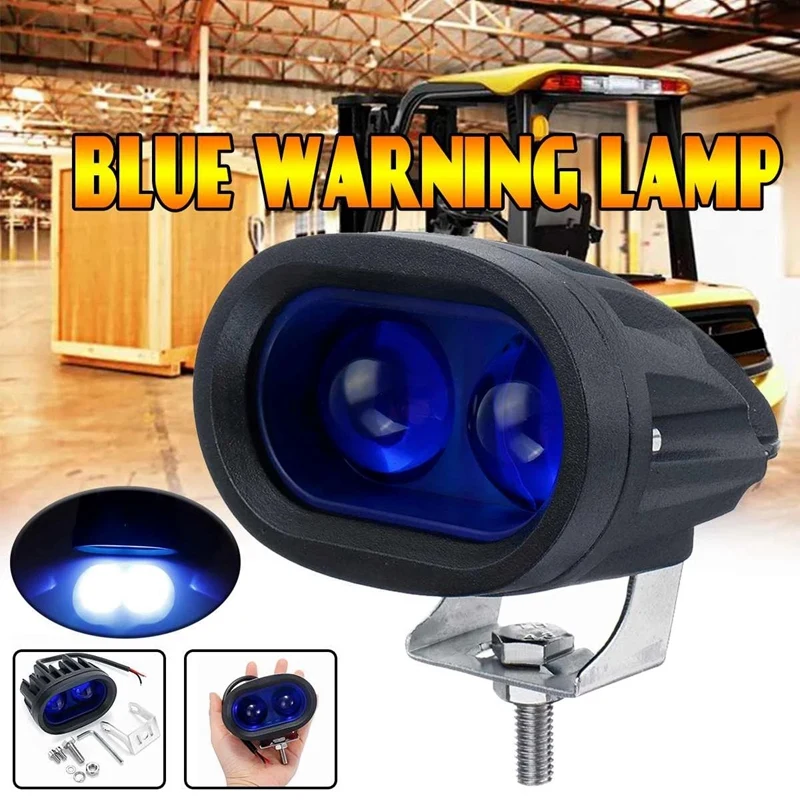 

10V-80V Vehicle Blue LED Warning Signal Lamp Forklift Truck Work Spot Safety Light Car 20W Industrial Safety Lamp