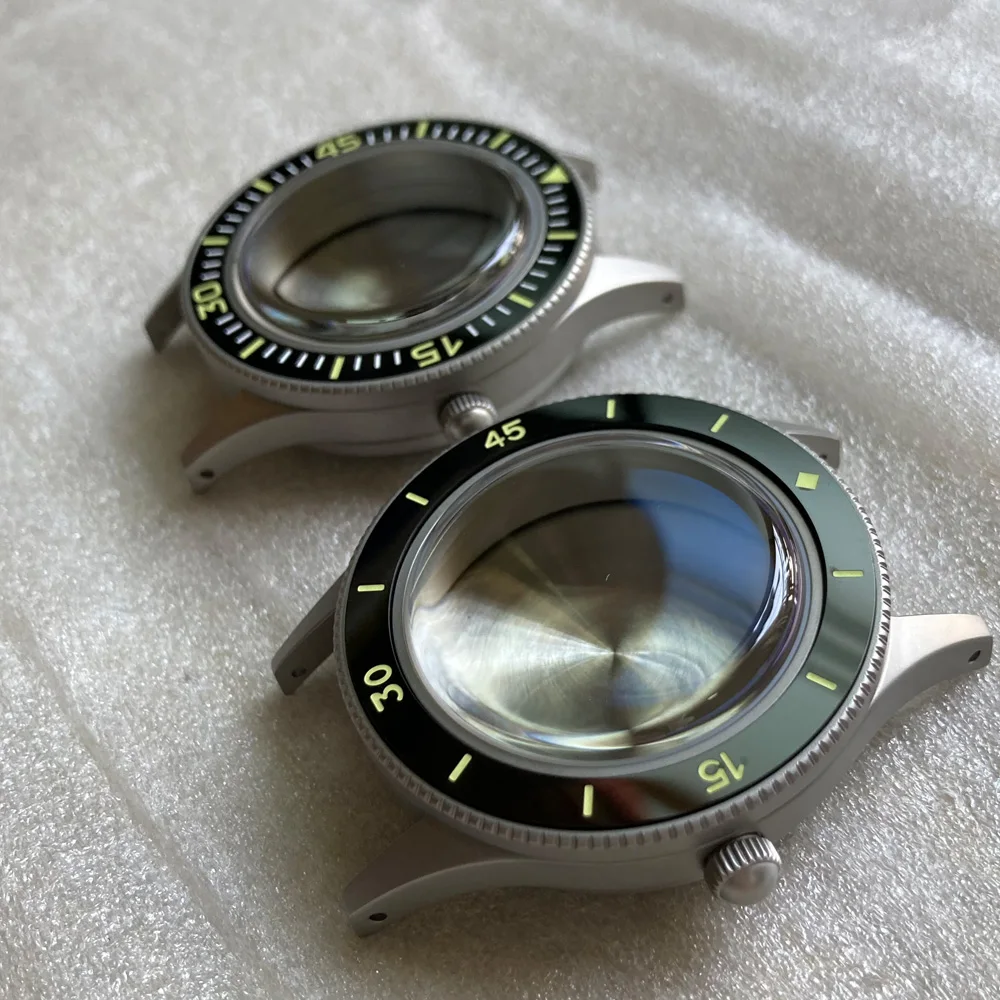 Seiko Modify Parts Solid 40mm Stainless Steel Blasting Sand Retro Watch Case K9 Bubble Glass Fit NH35/36 Movement 20Bar Luminous