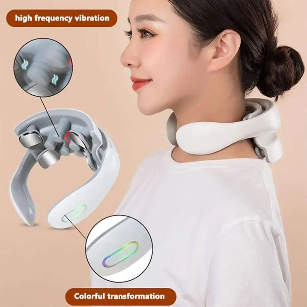 

Intelligent Cervical Massager Portable Shoulder Neck Pain Relieve Massage Ealth White Care Muscle Heating Vibrator Vertebra P0T8