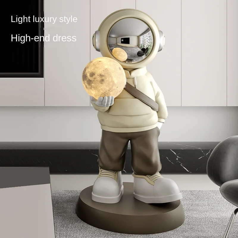 

Современное искусство, комнатная статуя астронавта, украшение для дома, напольное украшение, декор для гостиной, крыльца, коридора, лампа, поделки из смолы, в скандинавском стиле