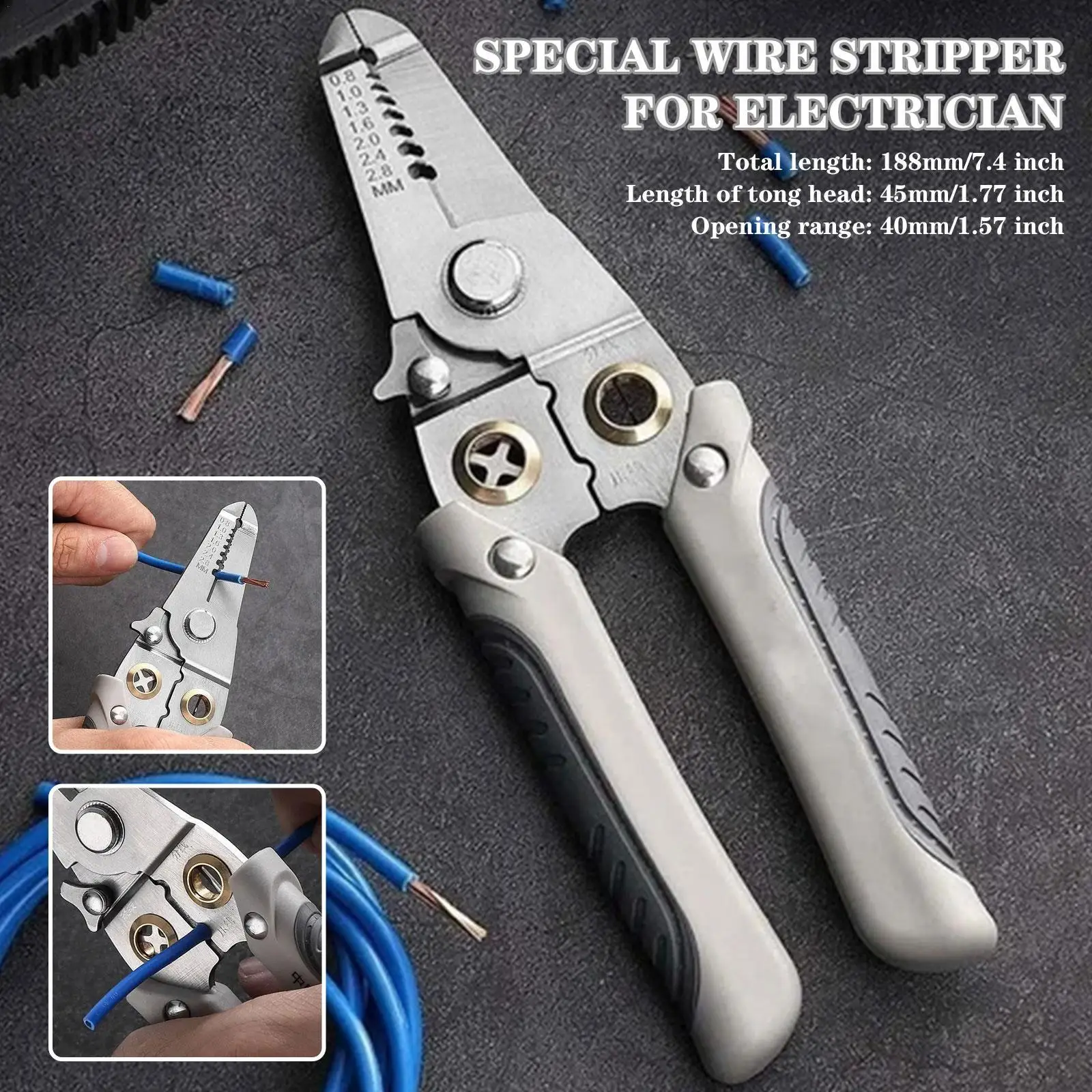 

Multifunctional Wire Stripping Pliers Electrician Special Cable Peeling Pressing Line Repair Cutting Multi Tool Decrustation