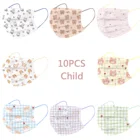 10 шт., одноразовые маски для детей, 3 слоя