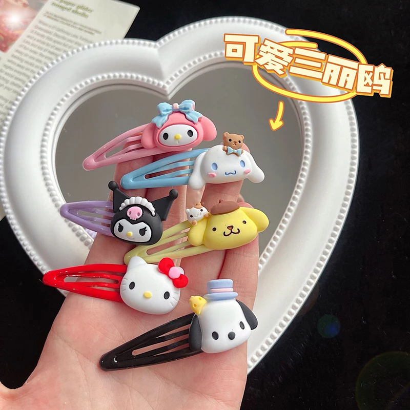 

Kawaii Sanriso Hair Accessories Kuromi Cinnamoroll Hellocakt Melody Women Girly Anime Hairpins Pin Slid Bb Clip Cute Hair Gifts