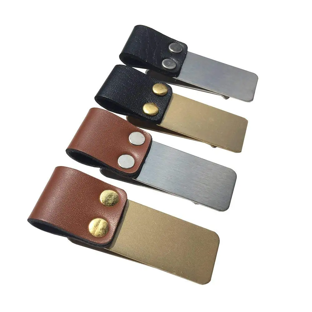 

Pen Loop Notebook Leather Pen Holder with Stainless Steel Clip 4 Pack