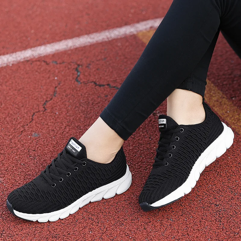 

2022 Mesh Women Sneakers Breathable Women Flat Shoes Lightweight Casual Shoes Ladies Lace-up Deportivas Mujer Chaussures Femme