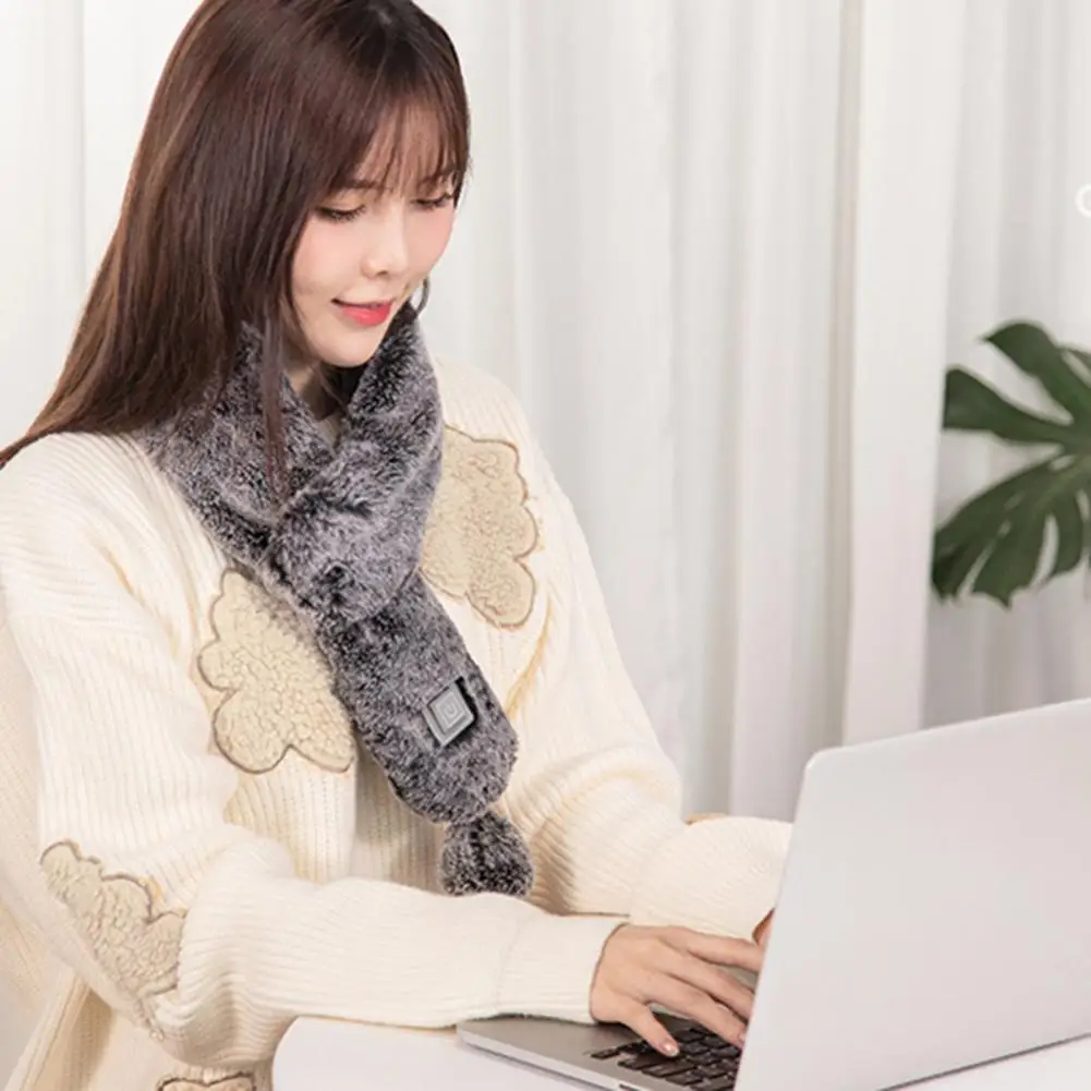 

Дышащий практичный зимний теплый шарф с регулируемой температурой, однотонный шарф, 3 режима температуры для повседневной носки