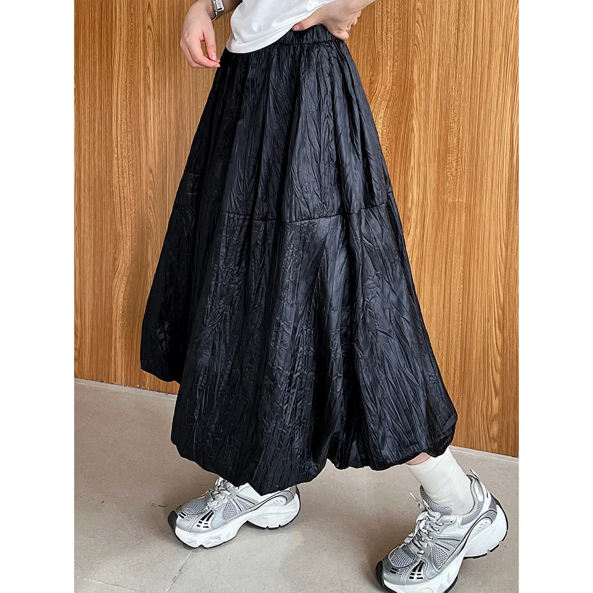 

Плиссированная юбка средней длины из перламутровой пряжи с цветами для женщин Летняя элегантная глазурованная юбка