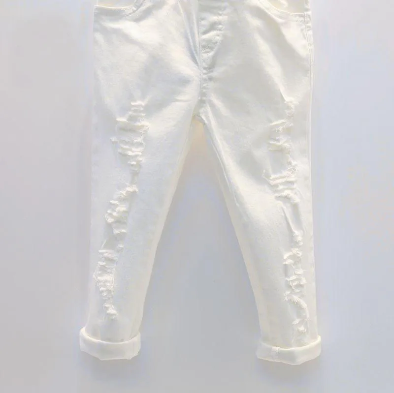 RiniLucia pants For Girls Children Hot Warm Leggings Kids Slim Trousers Thick Velvet Jeans Baby Girl Stretch White Jeans