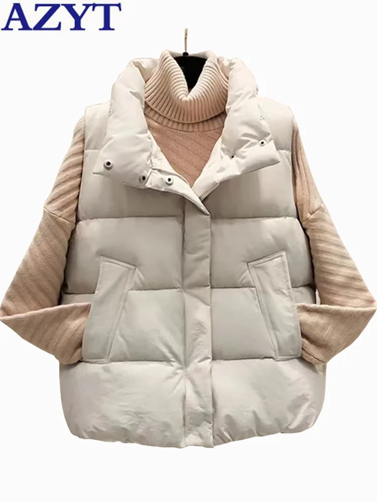 

Stand Collar Warm Cotton Vest Women Winter Thicken Sleeveless Jackets Female Puffy Warm Women Vest Waistcoat For Women 2023