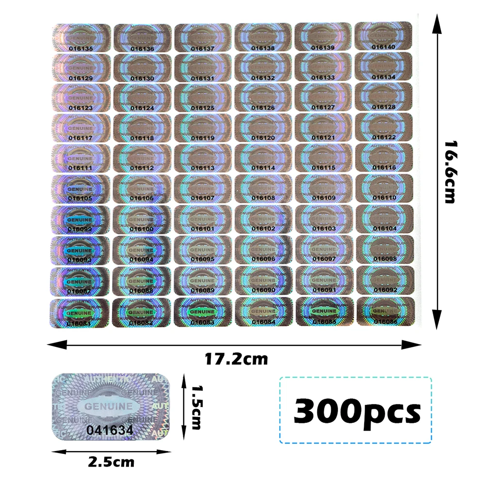 

Голографические защитные наклейки 300/600/1200 шт.
