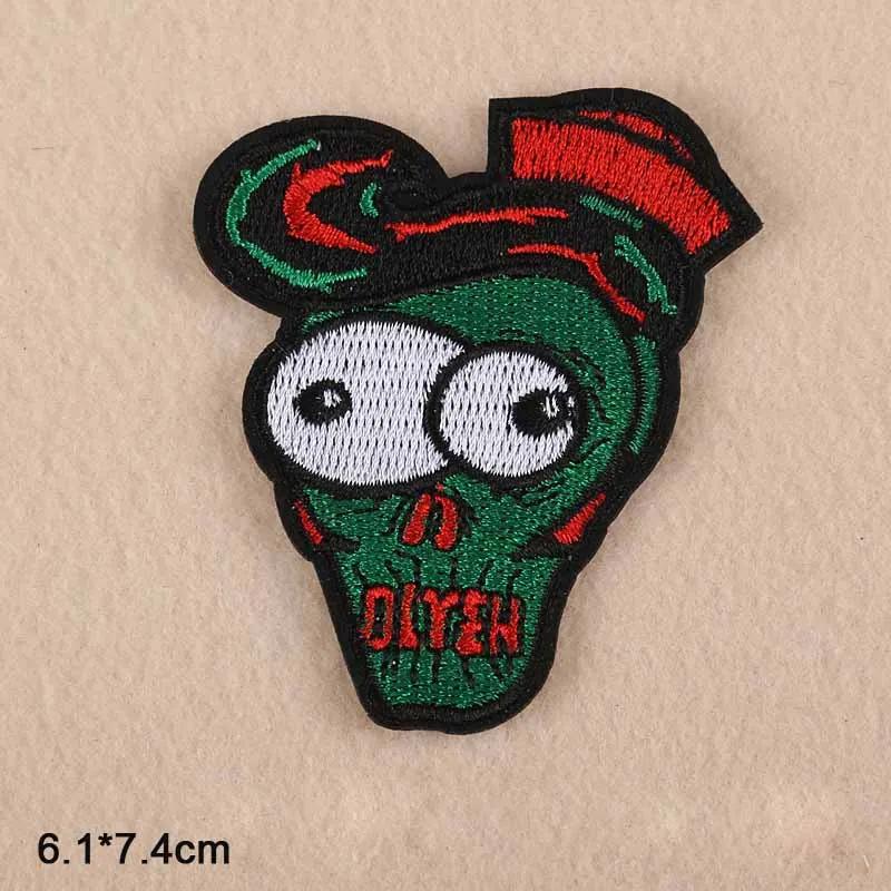 Нашивки с вышивкой в виде головы зомби русалки