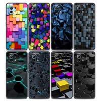 3d colorful block phone case for xiaomi mi 11 11t 11x pro lite ne 12 poco x3 f3 m3 m4 nfc pro soft thin cover funda