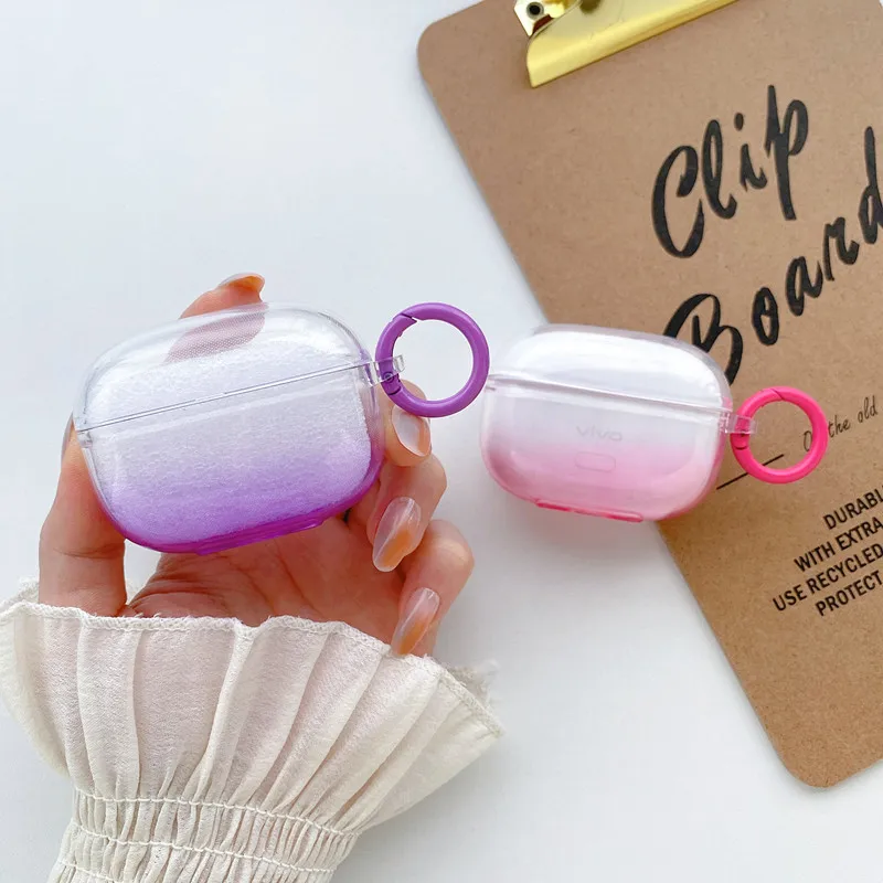 

Чехол для VIVO TWS2, новый милый мультяшный чехол для телефона vivo tws2 ТПУ прозрачный чехол для беспроводной гарнитуры с крючком