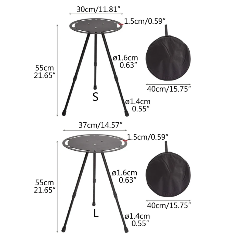 Складной круглый стол из алюминиевого сплава съемный портативный для пикника и
