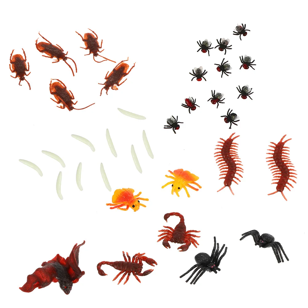 

100 Pcs Simulated Bug Toy Emulation Spooky Toys Animal Simulation Worm Pvc Halloween