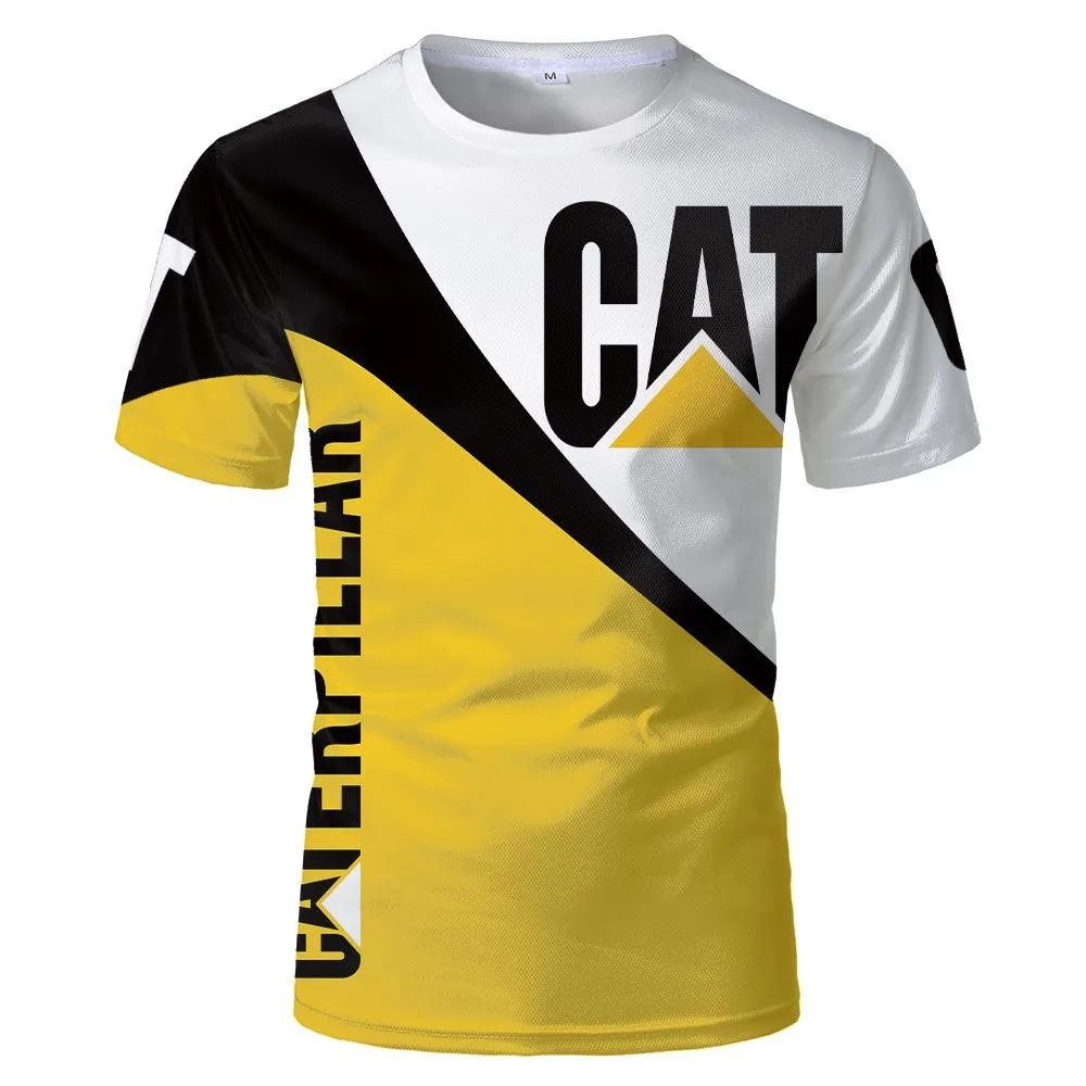 

Men's T Shirt CAT Excavator Pattern Tees Casual O-neck Pullover Outdoor Sports Short Sleeve Tops Summer Hot Sales Loose T-Shirts