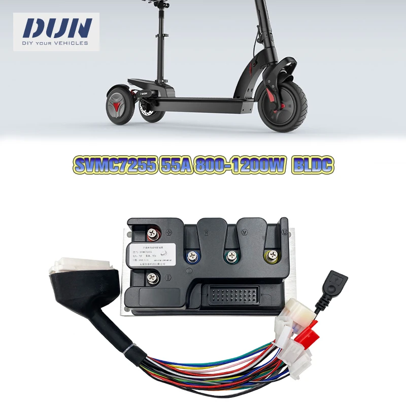 

Контроллер двигателя постоянного тока SVMC7255 55A Hall для электрического велосипеда, велосипеда, скутера 800-1200 Вт