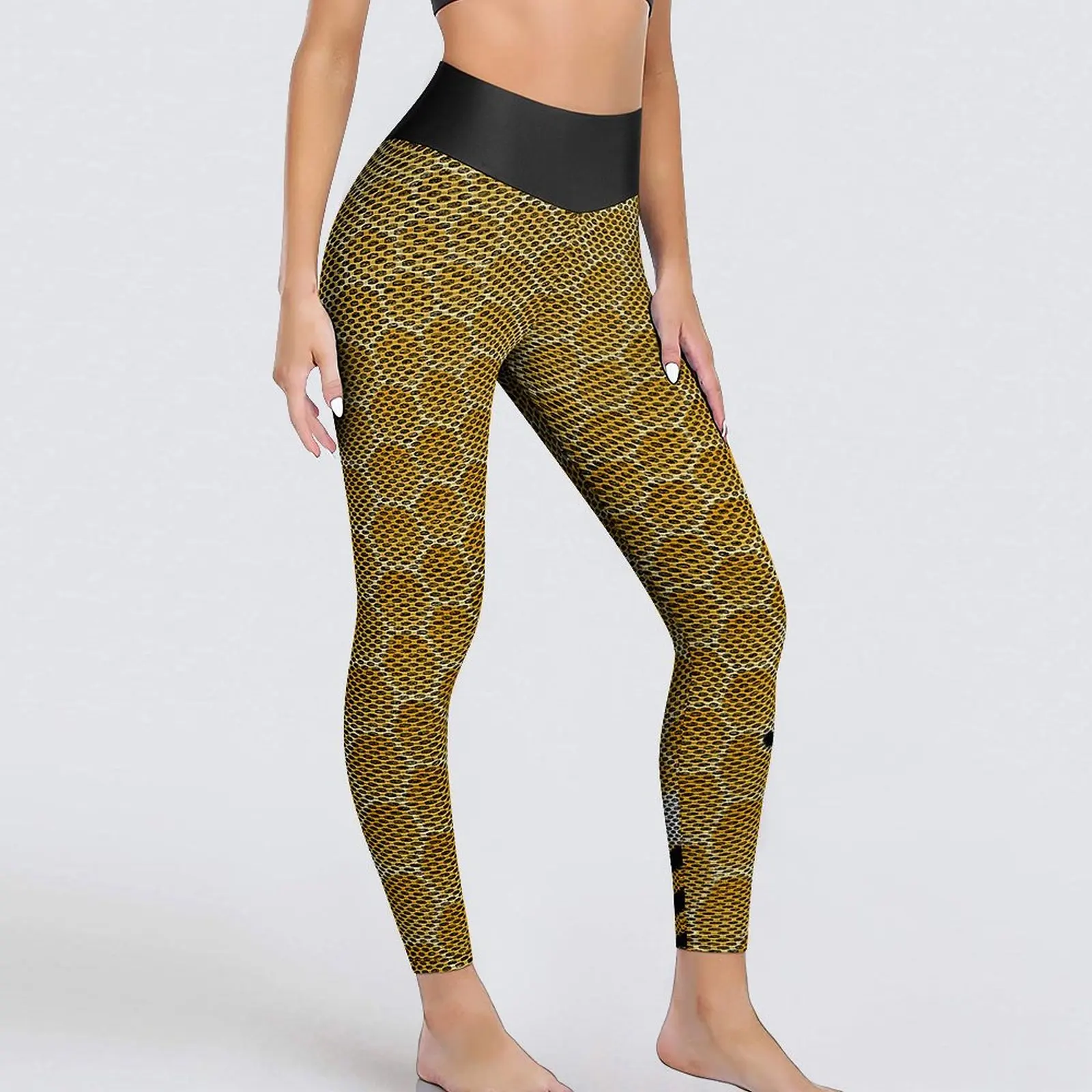 Bumble Bees Leggings Cute Honeycomb Print Work Out Yoga Pants Female Push Up Novelty Leggins Sexy Seamless Graphic Sports Tights images - 1