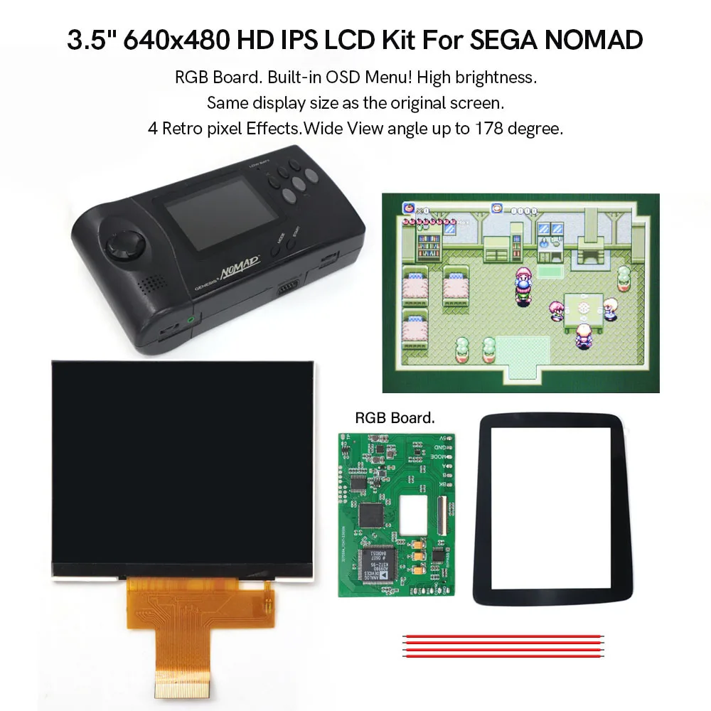 Новинка запасные части для ЖК-экрана Sega NOMAD наборы замены экрана меню OSD высокая