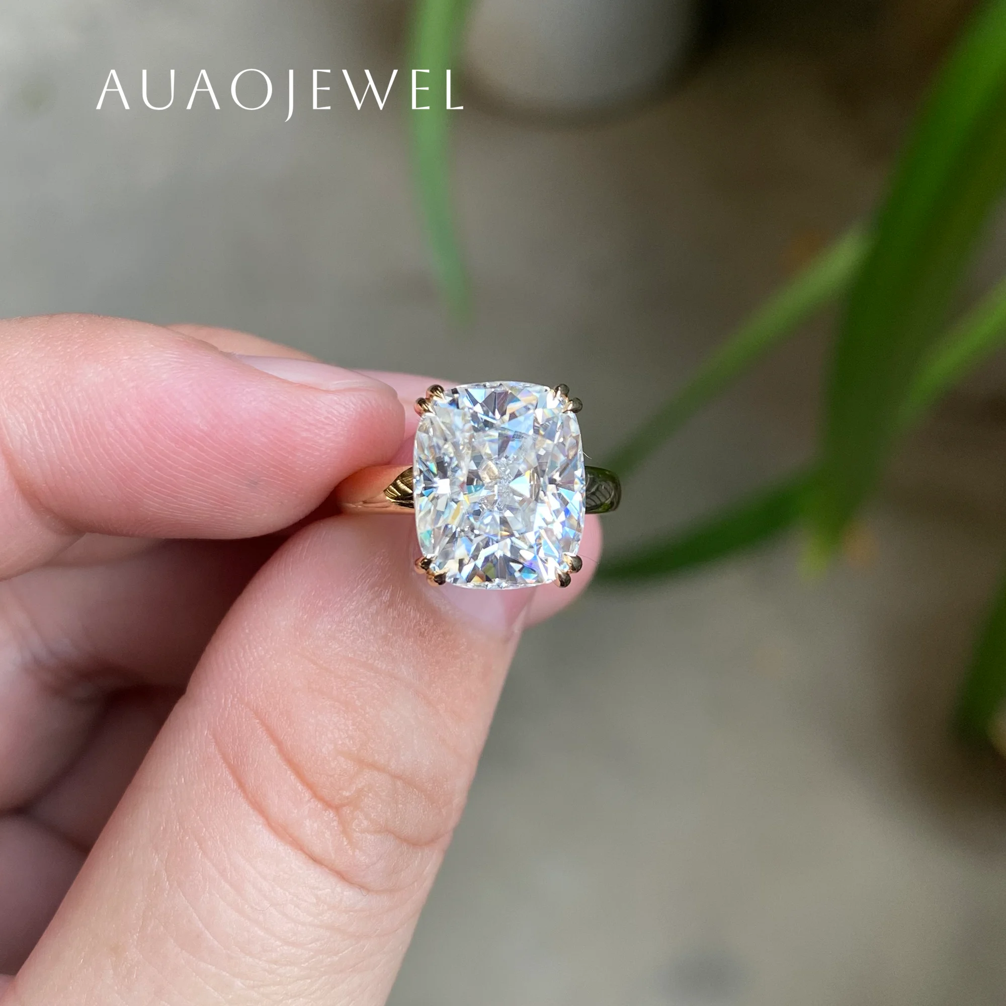 AUAOJEWEL 8 карат кольцо с муассанитом ювелирные изделия для женщин серебро 925 пробы