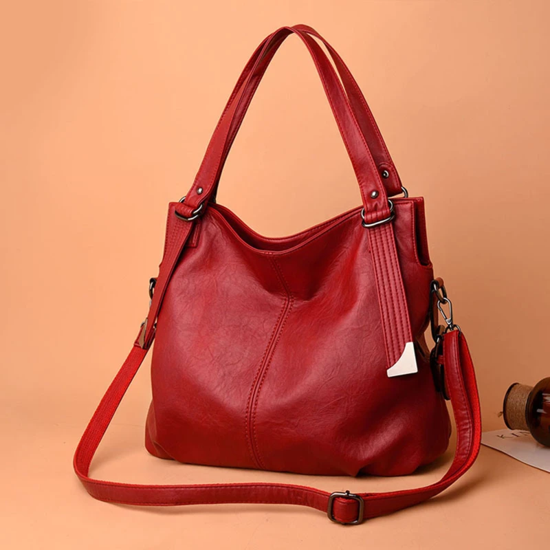 

PU Leather Bags For Women Simple Classic Shoulder Bag Large Commute Soft Crossbody Tote Handbag Female High Quality