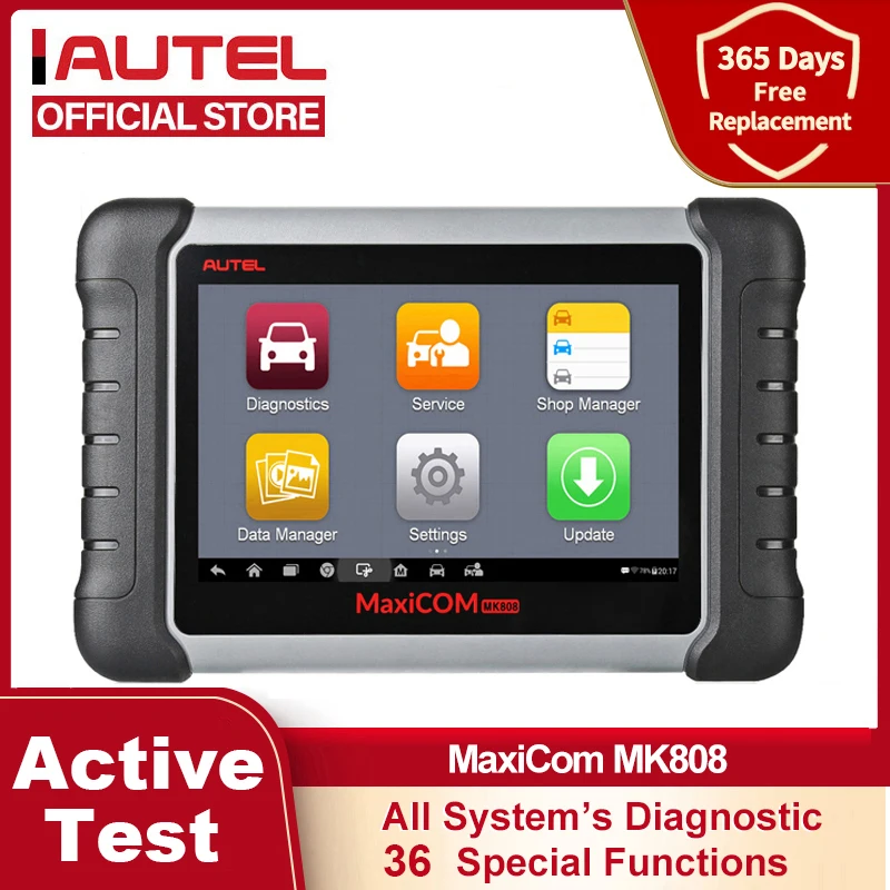 Mejor vendedor Autel MaxiCOM MK808 OBD2 Escáner Automotivo Herramienta de escaneo de diagnóstico de automóvil OBD 2 Lector de código OBDII Clave Codificación Prueba activa