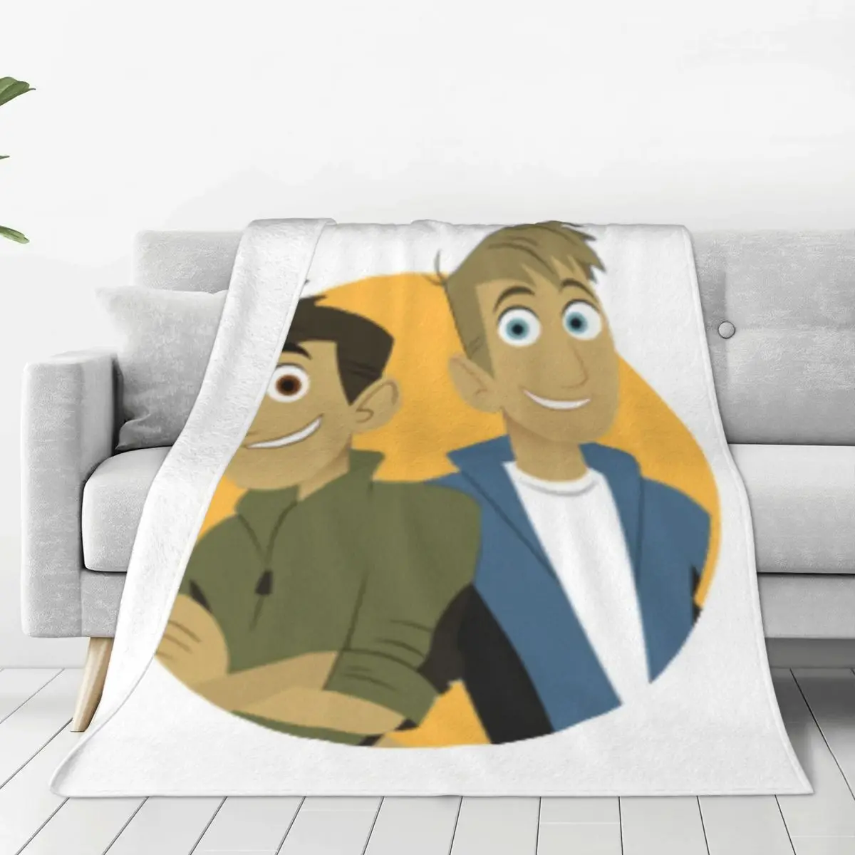 

Wild Kratts Chris Anime Blanket Cover Educational Animation Flannel Throw Blanket Airplane Travel Decoration Soft Warm Bedspread