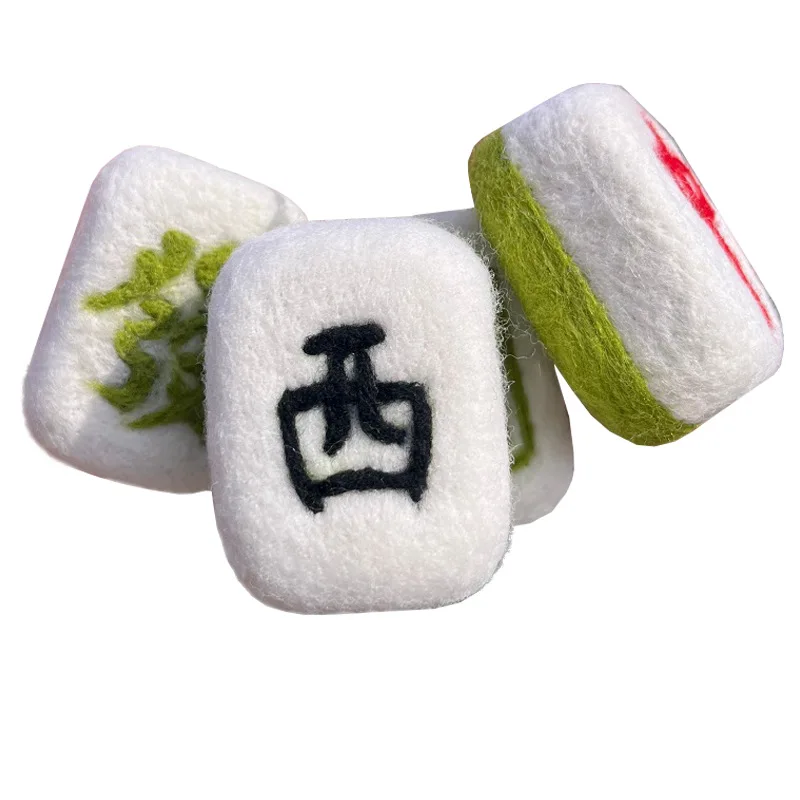 

Non-finished Poke Wool Felt Handmade DIY Doll Chinese Mahjong Series Material Kit Beginner Plush Toy Wool Felt Pendant