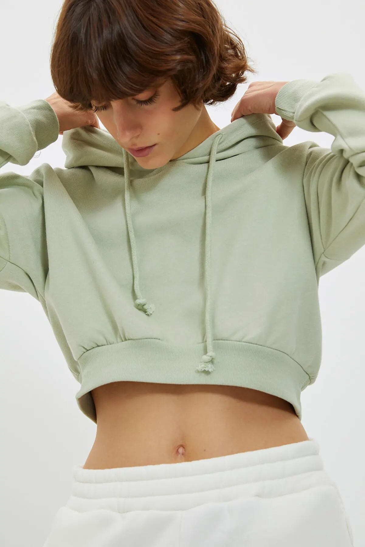 

Мятный спортивный тонкий свитшот с капюшоном, женская одежда, женская одежда, свитшоты для женщин 149017156