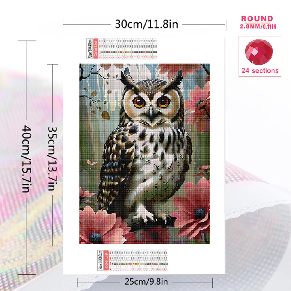 Evershine 5D Набор Алмазной Живописи - Сова Тема Животного Полная Область Наклеивания
