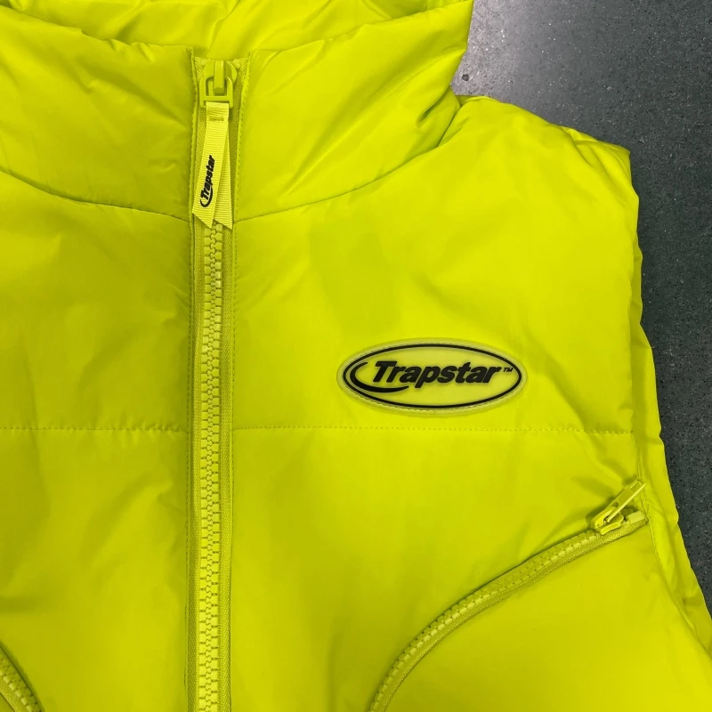 

London Fashion Zip Sleeveless Vests Streetwear Coat Green Men's Down Jackets Winter Clothing Mens Outdoor Thermal Tops