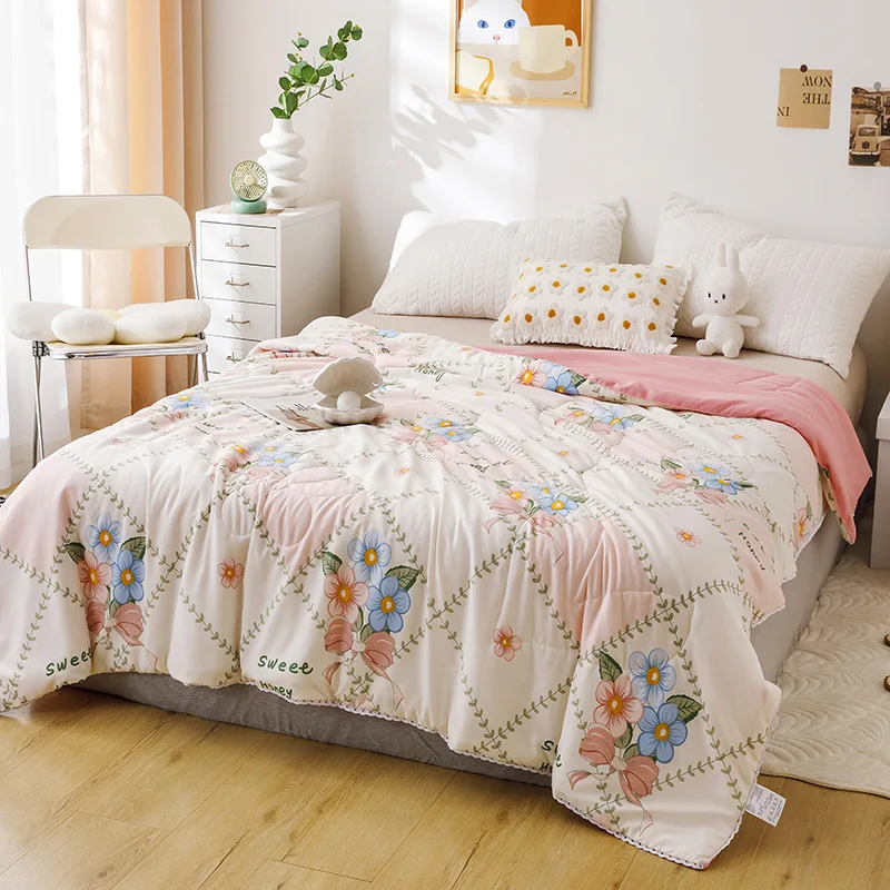 

Soft Summer Quilt Blanket, Air Condition Comforter, Single, Double Bed Cover, Quilted Bedspread, Korean Style, No Pillowcases