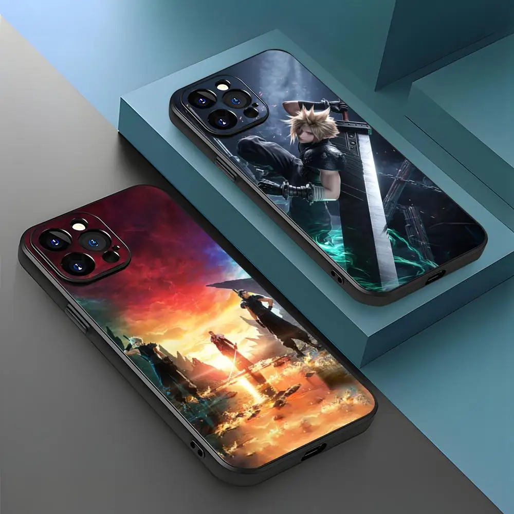 НОВЫЙ чехол для телефона GAME F-Final Fantasy VII iPhone 16 15 14 13 12 11 X XR XS 8 Plus Mini Pro Max мягкий черный