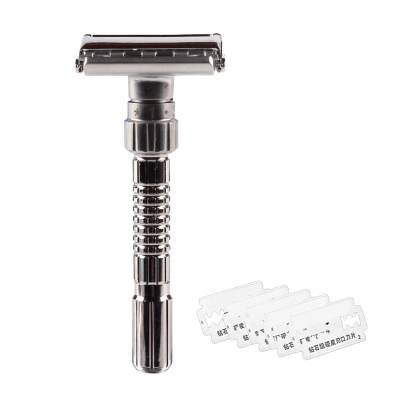 Safety Razor Manual Razor for Men Adjustable 1-9 Close Shaving Razor with Case